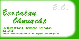 bertalan ohnmacht business card